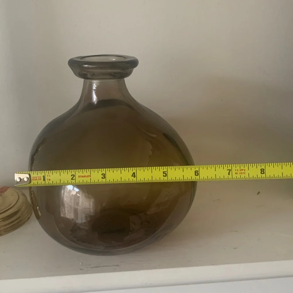 San Miguel bubble vase made from recycled‎ glass potentially amber smoke vase